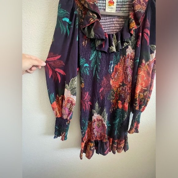 FARM Rio flower scarves smocked dress - Picture 5 of 10